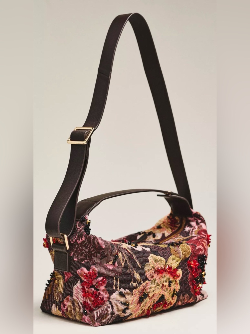 NWT Maeve Floral Beaded Boxy Shoulder Bag